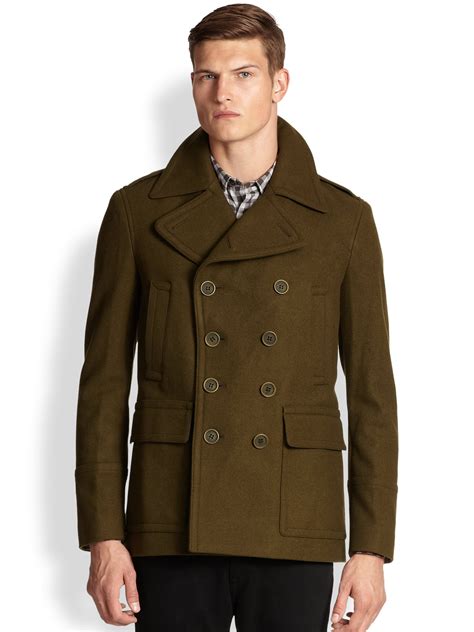 burberry plaid peacoat|Burberry men's overcoat sale.